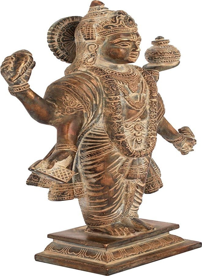 أون تمثال أون دانفانتاري، طبيب الآلهة، يحمل إناء الخلود والأعشاب، مصنوع من النحاس، ارتفاعه 10.3 بوصة، لونه بني طبيعي. - Image 2